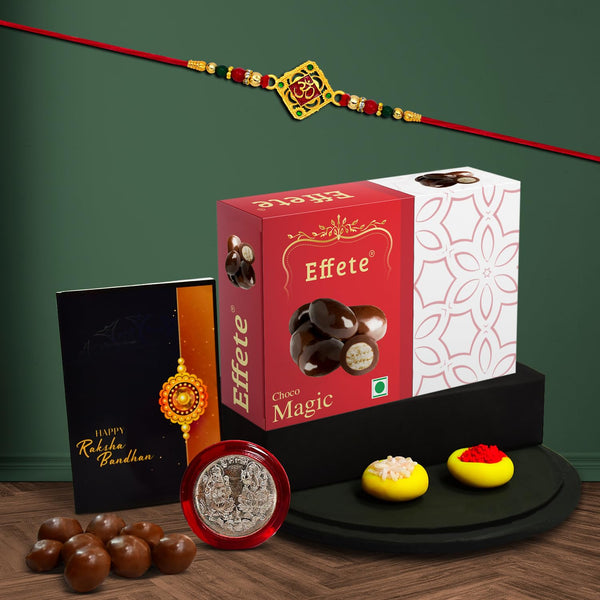 Rakhi (K1_326_em32)  Chocolate Magic 32gm Rakhi  Chocolate For Brother Rakhi With Chocolate Rakhi With Gift Rakhi Combo Set Of 1 Rakhi Chocolate